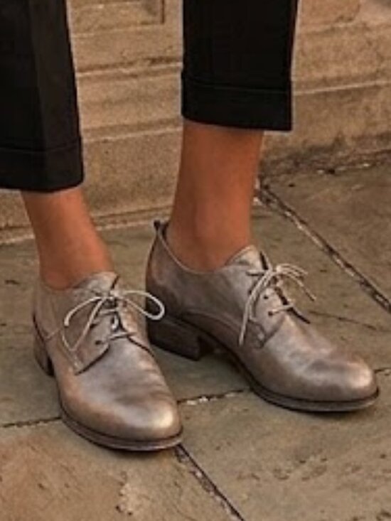 Moma Shoes - Moma Taupe Leather Derby Lace-Up Shoes size 38.5 (8-8.5)